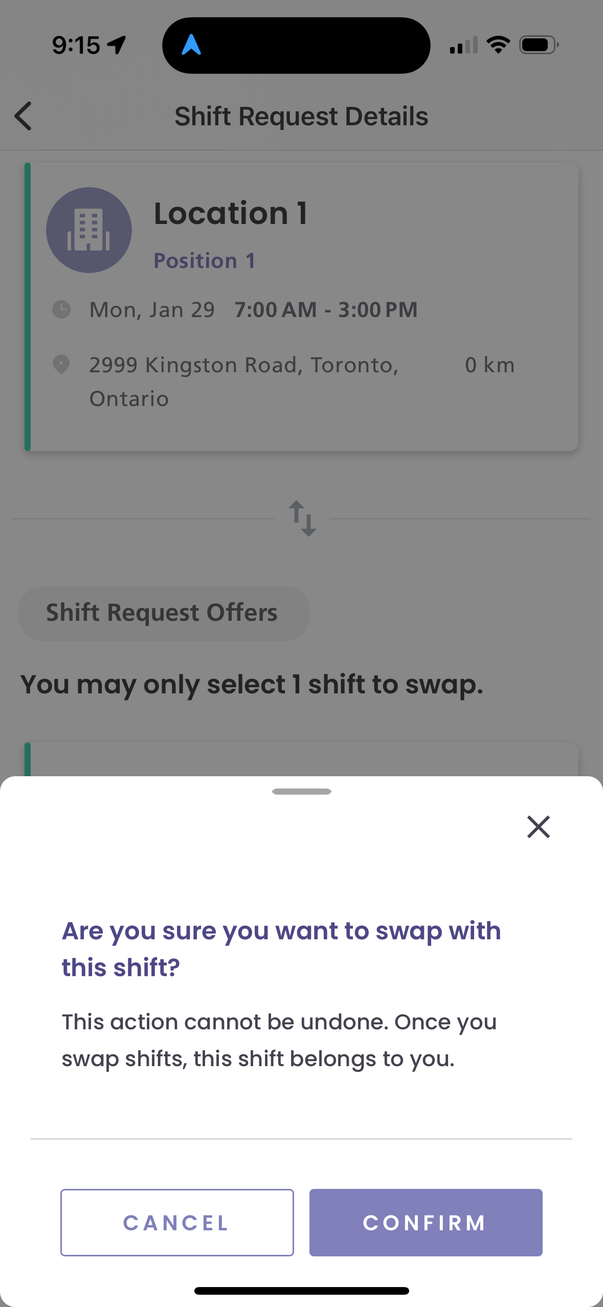 How do I swap shift(s)? BookJane